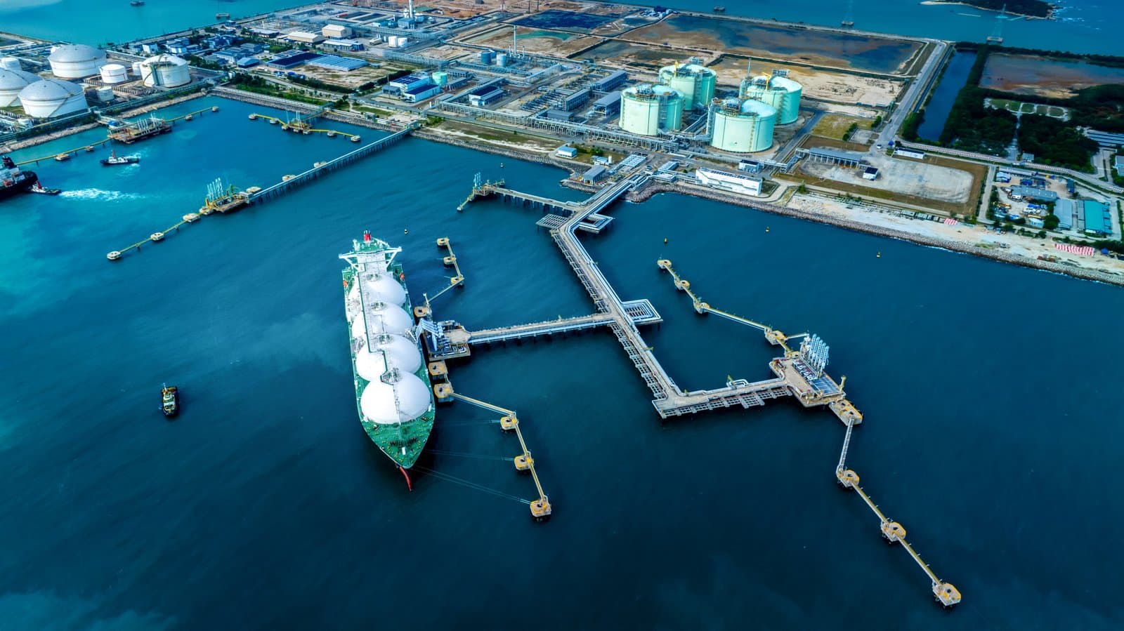 Marine import terminal with tanker berth